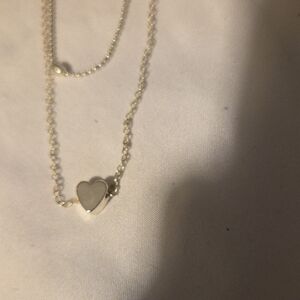 Chic Silver Heart Pendant Double Necklace